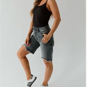 Kancan Dark Gray Utility Bermuda Shorts New with Tags Womens 11/29